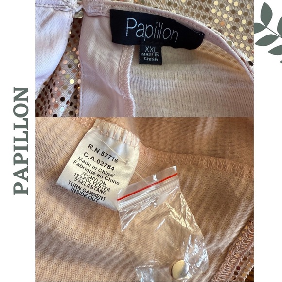 Papillon Blush Pink Sequin Sleeveless Tunic Top – Pleated Neckline Size XXL - Picture 6 of 7